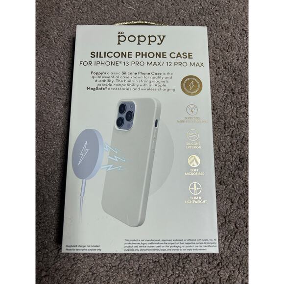 XO Poppy IPHONE 13/12 Pro Max Phone Case MagSafe Compatible Silicone Cream Color - Picture 3 of 5